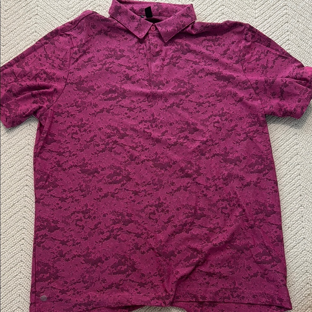 Adidas Purple Polo Shirt with Textured Design